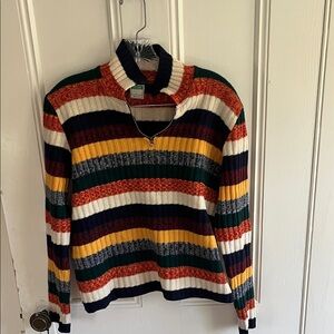 United Colors Of Benetton Multicolor Striped Turtleneck Sweater